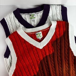 Shiny by Nature Set of 2 V-Neck Cotton Cropped Sleeveless Sweaters